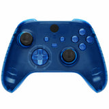 eXtremeRate Transparent Blue Controller Full Set Housing Shell Case w/ Buttons for Xbox Series X/S, Custom Replacement Side Rails Front Back Plate Cover for Xbox Series S & Xbox Series X Controller - QX3M504