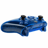 eXtremeRate Transparent Blue Controller Full Set Housing Shell Case w/ Buttons for Xbox Series X/S, Custom Replacement Side Rails Front Back Plate Cover for Xbox Series S & Xbox Series X Controller - QX3M504