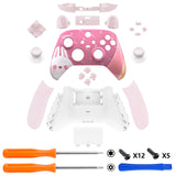 eXtremeRate Easter Rabbit Controller Full Set Housing Shell Case with Buttons for Xbox Series X/S Controller, Custom Replacement Side Rails Front Back Plate Cover for Xbox Core Controller - QX3T1004