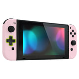 eXtremeRate Dpad Version Custom Full Set Shell for Nintendo Switch, Replacement Console Back Plate, NS Joycon Handheld Controller Housing with Buttons for Nintendo Switch - Cherry Blossoms Pink - QZP3002