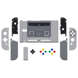 eXtremeRate Dpad Version Custom Full Set Shell for Nintendo Switch, Replacement Console Back Plate, NS Joycon Handheld Controller Housing & Buttons for Nintendo Switch - SFC SNES Classic EU - QZT1001