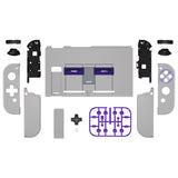 eXtremeRate Dpad Version Custom Full Set Shell for Nintendo Switch, Soft Touch Replacement Console Back Plate, NS Joycon Handheld Controller Housing & Buttons for Nintendo Switch - Classics SNES Style - QZT1003