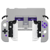 eXtremeRate Dpad Version Custom Full Set Shell for Nintendo Switch, Soft Touch Replacement Console Back Plate, NS Joycon Handheld Controller Housing & Buttons for Nintendo Switch - Classics SNES Style - QZT1003