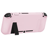 PlayVital ZealProtect Soft Protective Case for Nintendo Switch, Flexible Cover Protector for Nintendo Switch with Tempered Glass Screen Protector & Thumb Grip Caps & ABXY Direction Button Caps - Cherry Blossoms Pink - RNSYM5002