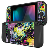 PlayVital ZealProtect Soft Protective Case for Nintendo Switch, Flexible Cover Protector for Nintendo Switch with Tempered Glass Screen Protector & Thumb Grip Caps & ABXY Direction Button Caps - Watercolour Splash - RNSYV6004