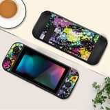 PlayVital ZealProtect Soft Protective Case for Nintendo Switch, Flexible Cover Protector for Nintendo Switch with Tempered Glass Screen Protector & Thumb Grip Caps & ABXY Direction Button Caps - Watercolour Splash - RNSYV6004