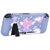 PlayVital ZealProtect Soft Protective Case for Nintendo Switch, Flexible Cover Protector for Nintendo Switch with Tempered Glass Screen Protector & Thumb Grip Caps & ABXY Direction Button Caps - Fantasy Bunny & Bear - RNSYV6010