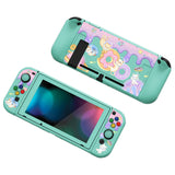 PlayVital ZealProtect Soft Protective Case for Nintendo Switch, Flexible Cover Protector for Nintendo Switch with Tempered Glass Screen Protector & Thumb Grip Caps & ABXY Direction Button Caps - Donut Odyssey - RNSYV6013
