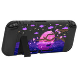 PlayVital ZealProtect Soft Protective Case for Nintendo Switch, Flexible Cover Protector for Nintendo Switch with Tempered Glass Screen Protector & Thumb Grip Caps & ABXY Direction Button Caps - Pixel Moon Night - RNSYV6023