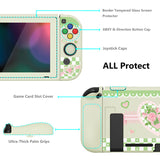 PlayVital ZealProtect Soft Protective Case for Nintendo Switch, Flexible Cover Protector for Nintendo Switch with Tempered Glass Screen Protector & Thumb Grip Caps & ABXY Direction Button Caps - Shabby Chic Rose - RNSYV6024