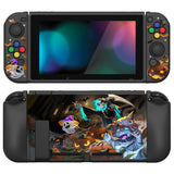 PlayVital ZealProtect Soft Protective Case for Nintendo Switch, Flexible Cover Protector for Nintendo Switch with Tempered Glass Screen Protector & Thumb Grip Caps & ABXY Direction Button Caps - Halloween Candy Night - RNSYV6028