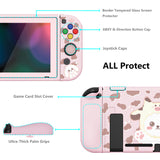 PlayVital ZealProtect Soft Protective Case for Nintendo Switch, Flexible Cover Protector for Nintendo Switch with Tempered Glass Screen Protector & Thumb Grip Caps & ABXY Direction Button Caps - Cosplay Puppy - RNSYV6029