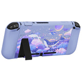 PlayVital ZealProtect Soft Protective Case for Nintendo Switch, Flexible Cover Protector for Nintendo Switch with Tempered Glass Screen Protector & Thumb Grip Caps & ABXY Direction Button Caps - Whale in Dream - RNSYV6034