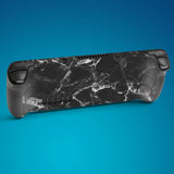 PlayVital Full Set Protective Skin Decal for Steam Deck, Custom Stickers Vinyl Cover for Steam Deck Handheld Gaming PC - Black White Marble - SDTM006