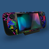 PlayVital Full Set Protective Skin Decal for Steam Deck LCD, Custom Stickers Vinyl Cover for Steam Deck OLED - Psychedelic Leaf - SDTM007