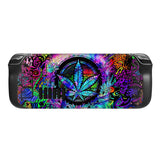 PlayVital Full Set Protective Skin Decal for Steam Deck LCD, Custom Stickers Vinyl Cover for Steam Deck OLED - Psychedelic Leaf - SDTM007