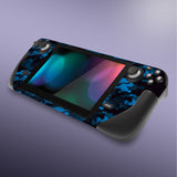 PlayVital Full Set Protective Skin Decal for Steam Deck, Custom Stickers Vinyl Cover for Steam Deck Handheld Gaming PC - Black Blue Camouflage - SDTM013
