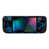 PlayVital Full Set Protective Skin Decal for Steam Deck, Custom Stickers Vinyl Cover for Steam Deck Handheld Gaming PC - Black Blue Camouflage - SDTM013