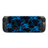 PlayVital Full Set Protective Skin Decal for Steam Deck, Custom Stickers Vinyl Cover for Steam Deck Handheld Gaming PC - Black Blue Camouflage - SDTM013