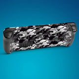 PlayVital Full Set Protective Skin Decal for Steam Deck, Custom Stickers Vinyl Cover for Steam Deck Handheld Gaming PC - Black White Camouflage - SDTM014