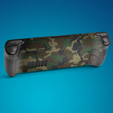 PlayVital Full Set Protective Skin Decal for Steam Deck, Custom Stickers Vinyl Cover for Steam Deck Handheld Gaming PC - Army Green Camouflage - SDTM015