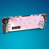 PlayVital Full Set Protective Skin Decal for Steam Deck, Custom Stickers Vinyl Cover for Steam Deck Handheld Gaming PC - Pink Cherry Blossom - SDTM026