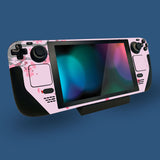 PlayVital Full Set Protective Skin Decal for Steam Deck, Custom Stickers Vinyl Cover for Steam Deck Handheld Gaming PC - Pink Cherry Blossom - SDTM026
