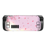 PlayVital Full Set Protective Skin Decal for Steam Deck, Custom Stickers Vinyl Cover for Steam Deck Handheld Gaming PC - Pink Cherry Blossom - SDTM026