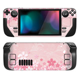 PlayVital Full Set Protective Skin Decal for Steam Deck LCD, Custom Stickers Vinyl Cover for Steam Deck OLED - Cherry Blossoms Petals - SDTM028