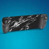 PlayVital Full Set Protective Skin Decal for Steam Deck, Custom Stickers Vinyl Cover for Steam Deck Handheld Gaming PC - Modern Black Marble - SDTM029