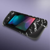 PlayVital Full Set Protective Skin Decal for Steam Deck, Custom Stickers Vinyl Cover for Steam Deck Handheld Gaming PC - Modern Black Marble - SDTM029