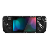 PlayVital Full Set Protective Skin Decal for Steam Deck, Custom Stickers Vinyl Cover for Steam Deck Handheld Gaming PC - Modern Black Marble - SDTM029