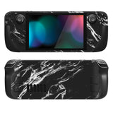 PlayVital Full Set Protective Skin Decal for Steam Deck, Custom Stickers Vinyl Cover for Steam Deck Handheld Gaming PC - Modern Black Marble - SDTM029