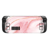 PlayVital Full Set Protective Skin Decal for Steam Deck LCD, Custom Stickers Vinyl Cover for Steam Deck OLED - Pink Gold Marble - SDTM031