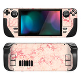 PlayVital Full Set Protective Skin Decal for Steam Deck, Custom Stickers Vinyl Cover for Steam Deck Handheld Gaming PC - Peach Marble - SDTM032