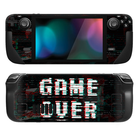 PlayVital Full Set Protective Skin Decal for Steam Deck, Custom Stickers Vinyl Cover for Steam Deck Handheld Gaming PC - Game Over Glitch - SDTM040