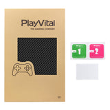 PlayVital Full Set Protective Skin Decal for Steam Deck LCD, Custom Stickers Vinyl Cover for Steam Deck OLED - Black Silver Carbon Fiber - SDTM052