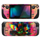 PlayVital Full Set Protective Skin Decal for Steam Deck LCD, Custom Stickers Vinyl Cover for Steam Deck OLED - Pink Colorful Leaf - SDTM055
