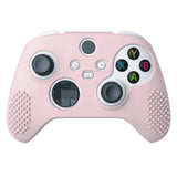 PlayVital Pink 3D Studded Edition Anti-slip Silicone Cover Skin for Xbox Series X Controller, Soft Rubber Case Protector for Xbox Series S Controller with 6 Black Thumb Grip Caps - SDX3005