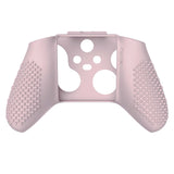 PlayVital Pink 3D Studded Edition Anti-slip Silicone Cover Skin for Xbox Series X Controller, Soft Rubber Case Protector for Xbox Series S Controller with 6 Black Thumb Grip Caps - SDX3005