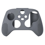PlayVital Gray 3D Studded Edition Anti-slip Silicone Cover Skin for Xbox Series X Controller, Soft Rubber Case Protector for Xbox Series S Controller with 6 Black Thumb Grip Caps - SDX3006