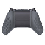 PlayVital Gray 3D Studded Edition Anti-slip Silicone Cover Skin for Xbox Series X Controller, Soft Rubber Case Protector for Xbox Series S Controller with 6 Black Thumb Grip Caps - SDX3006