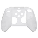 PlayVital Clear White 3D Studded Edition Anti-slip Silicone Cover Skin for Xbox Series X/S Controller, Rubber Case Protector for Xbox Series X/S Controller with 6 Clear White Thumb Grip Caps - SDX3012