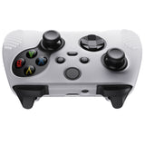 PlayVital Clear White 3D Studded Edition Anti-slip Silicone Cover Skin for Xbox Series X/S Controller, Rubber Case Protector for Xbox Series X/S Controller with 6 Clear White Thumb Grip Caps - SDX3012