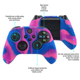 PlayVital Pink & Purple & Blue 3D Studded Edition Anti-slip Silicone Cover Skin for Xbox Series X Controller, Soft Rubber Case Protector for Xbox Series S Controller with 6 Black Thumb Grip Caps - SDX3015