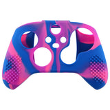 PlayVital Pink & Purple & Blue 3D Studded Edition Anti-slip Silicone Cover Skin for Xbox Series X Controller, Soft Rubber Case Protector for Xbox Series S Controller with 6 Black Thumb Grip Caps - SDX3015