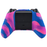 PlayVital Pink & Purple & Blue 3D Studded Edition Anti-slip Silicone Cover Skin for Xbox Series X Controller, Soft Rubber Case Protector for Xbox Series S Controller with 6 Black Thumb Grip Caps - SDX3015