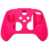 PlayVital Bright Pink 3D Studded Edition Anti-slip Silicone Cover Skin for Xbox Series X Controller, Soft Rubber Case Protector for Xbox Series S Controller with 6 Black Thumb Grip Caps - SDX3019