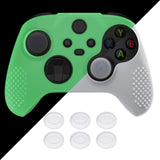 PlayVital Glow in Dark - Green 3D Studded Edition Anti-slip Silicone Cover Skin for Xbox Series X Controller, Soft Rubber Case Protector for Xbox Series S Controller with 6 Black Thumb Grip Caps - SDX3020