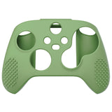 PlayVital Matcha Green 3D Studded Edition Anti-slip Silicone Cover Skin for Xbox Series X Controller, Soft Rubber Case Protector for Xbox Series S Controller with 6 Black Thumb Grip Caps - SDX3021
